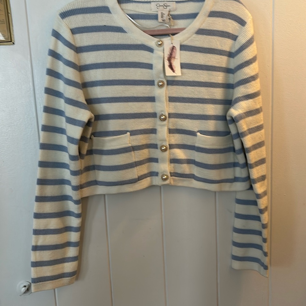 Jessica Simpson Cropped stripped cardigan